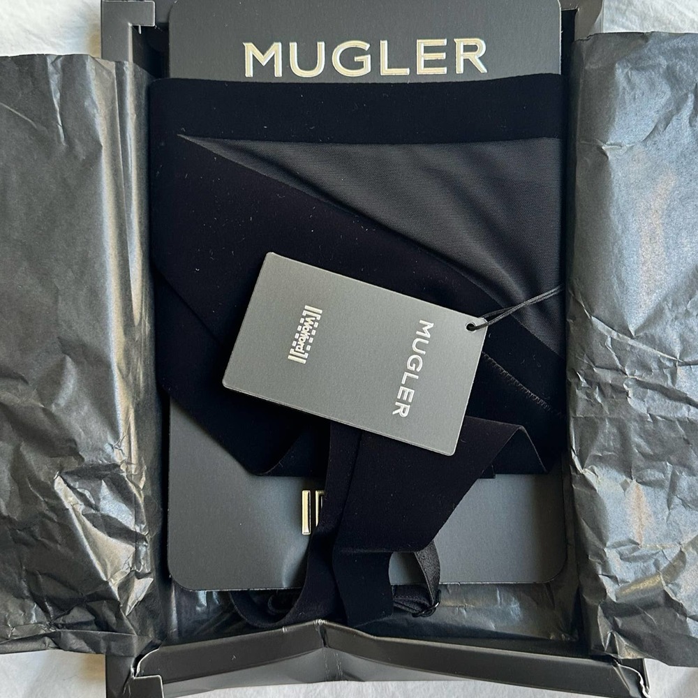 NEW! Wolford x Mugler Flock Strappy Shaping Bra 36D